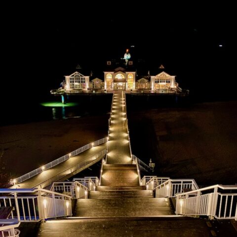 Seebrücke Sellin bei Nacht